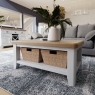 Kettle Interiors Smoked Oak Painted Grey Coffee Table