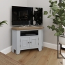 Kettle Interiors Smoked Oak Painted Grey Corner TV Unit