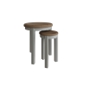 Kettle Interiors Smoked Oak Painted Grey Round Nest of 2 Tables