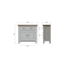 Kettle Interiors Smoked Oak Painted Grey 2 Door Mini Sideboard