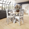 Kettle Interiors Smoked Oak Painted Grey Small Round Table