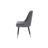 Kettle Interiors Diamond Stitch Dining Chair in Graphite Velvet