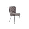 Kettle Interiors Button Back Dining Chair in Grey Velvet