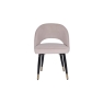 Kettle Interiors Open Curved Back Dining Chair in Taupe Velvet and Gold Tip Legs