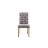 Kettle Interiors Button Back Scroll Top Dining Chair in Grey