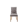 Kettle Interiors Curved Button Back Dining Chair in Grey
