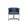 Kettle Interiors Leather & Iron Tub Chair in Blue PU Leather