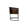 Kettle Interiors Leather & Iron Tub Chair in Brown PU Leather