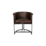 Kettle Interiors Leather & Iron Tub Chair in Brown PU Leather