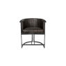 Kettle Interiors Leather & Iron Tub Chair in Dark Grey PU Leather