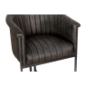 Kettle Interiors Leather & Iron Tub Chair in Dark Grey PU Leather