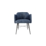 Kettle Interiors Leather & Iron Chair in Blue PU Leather