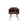 Kettle Interiors Leather & Iron Chair in Brown PU Leather