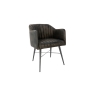 Kettle Interiors Leather & Iron Chair in Dark Grey PU Leather