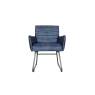 Kettle Interiors Leather & Iron High Back Dining Chair in Blue