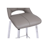 Kettle Interiors Bar Stool in Taupe PU Leather