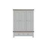 Kettle Interiors Smoked Oak Painted Grey 3 Door Wardrobe with Drawers