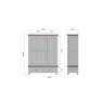 Kettle Interiors Smoked Oak Painted Grey 3 Door Wardrobe with Drawers