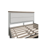 Kettle Interiors Smoked Oak Painted Grey Bed Frame with Upholstered Headboard and Drawers