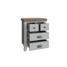 Kettle Interiors Smoked Oak Painted Grey Extra Large Bedside Table