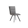Kettle Interiors Vertical Stitched Dining Chair in Grey PU Leather