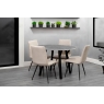 Kettle Interiors 1.1m Concrete Round Dining Table Set with 4 x Retro Taupe Velvet Chairs
