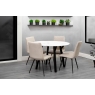 Kettle Interiors 1.1m Marble Round Dining Table Set with 4 x Retro Taupe Velvet Chairs