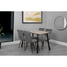 Kettle Interiors 1.2m Concrete Dining Table Set with 4 x Retro Grey Velvet Chairs