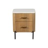 Reed Mango Wood & Marble 2 Drawer Bedside Table Reed Mango Wood & Marble 2 Drawer Bedside Table
