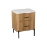 Reed Mango Wood & Marble 2 Drawer Bedside Table Reed Mango Wood & Marble 2 Drawer Bedside Table