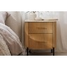 Reed Mango Wood & Marble 2 Drawer Bedside Table