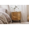 Baker Furniture Rufus Reeded Mango Wood & Marble 2 Drawer Bedside Table