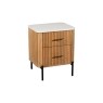 Reed Mango Wood & Marble 2 Drawer Bedside Table Reed Mango Wood & Marble 2 Drawer Bedside Table