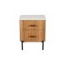 Reed Mango Wood & Marble 2 Drawer Bedside Table Reed Mango Wood & Marble 2 Drawer Bedside Table