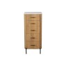 Reed Mango Wood & Marble 5 Drawer Tall Chest of Drawers Reed Mango Wood & Marble 5 Drawer Tall Chest of Drawers
