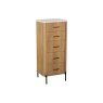 Reed Mango Wood & Marble 5 Drawer Tall Chest of Drawers Reed Mango Wood & Marble 5 Drawer Tall Chest of Drawers