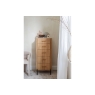 Baker Furniture Rufus Reeded Mango Wood & Marble 5 Drawer Tall Chest of Drawers