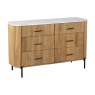 Reed Mango Wood & Marble 6 Drawer Wide Chest of Drawers Reed Mango Wood & Marble 6 Drawer Wide Chest of Drawers