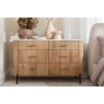 Baker Furniture Rufus Reeded Mango Wood & Marble 6 Drawer Wide Chest of Drawers