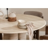 Baker Furniture Idless Travertine Stone Round Dining Table with Cylindrical Legs