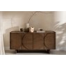 Ida Walnut Finish Wide Sideboard with Travertine Stone Top