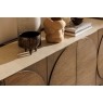 Ida Walnut Finish Wide Sideboard with Travertine Stone Top
