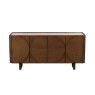 Ida Walnut Finish Wide Sideboard with Travertine Stone Top Ida Walnut Finish Wide Sideboard with Travertine Stone Top