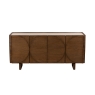 Baker Furniture Idless Walnut Finish Wide Sideboard with Travertine Stone Top