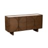 Ida Walnut Finish Wide Sideboard with Travertine Stone Top Ida Walnut Finish Wide Sideboard with Travertine Stone Top