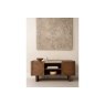 Ida Walnut Finish Wide Sideboard with Travertine Stone Top Ida Walnut Finish Wide Sideboard with Travertine Stone Top