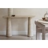 Ida Travertine Stone Console Table with Cylindrical Legs