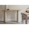 Baker Furniture Idless Travertine Stone Console Table with Cylindrical Legs