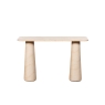Baker Furniture Idless Travertine Stone Console Table with Cylindrical Legs