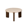 Baker Furniture Idless Small Nesting Coffee Table with Travertine Stone Top